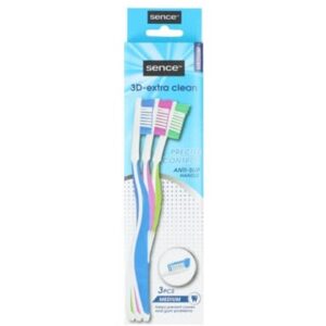 Sence Tandenborstel Medium 3D-Extra Clean 3 st 8718924871799