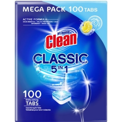 At Home Clean Vaatwastabletten – Classic Lemon 100 tabs 8720964896991