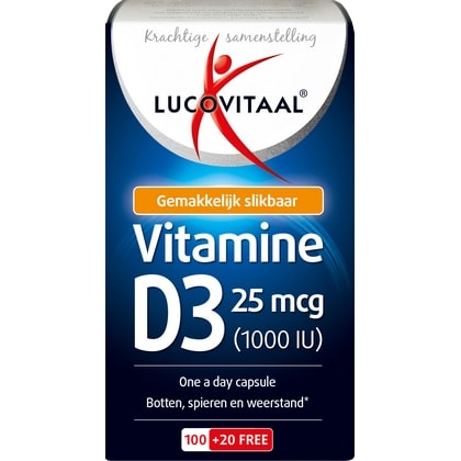 Lucovitaal Vitamine D3 25mcg (1000IU) 120 caps 8713713038957