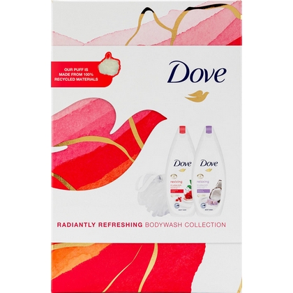 Geschenk Dove Radiantly Refreshing 2x Douchegel & Puff 8710522937655