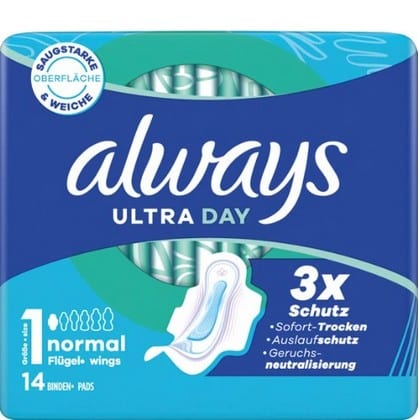 Always Maandverband - Ultra Normaal met vleugels 14 stuks - 8700216637596