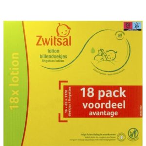 Zwitsal Billendoekjes Lotion Doos 18 x 65 - 8720181060786
