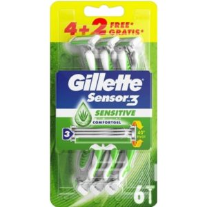 Gillette Wegwerpmesjes Sensor 3 Sensitive 4 + 2 stuks - 7702018490547