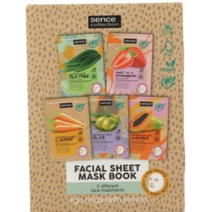 Geschenk Sence Gezichtsmaskers - 5 stuks Tee Tree / Strawberry / Carrot / Olive / Papaya 8720701030190