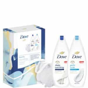 Geschenk Dove – Gently Nourishing 2x Douchegel 225 ml & Puff 8720182315663