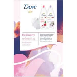 Geschenk Dove – Radiantly Refreshing 2x Douchegel 225 ml & Puff 8720182299581