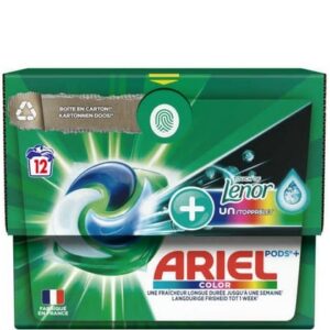 Ariel Pods All-in-One – Lenor Unstoppables Color 12 stuks 8006540953594