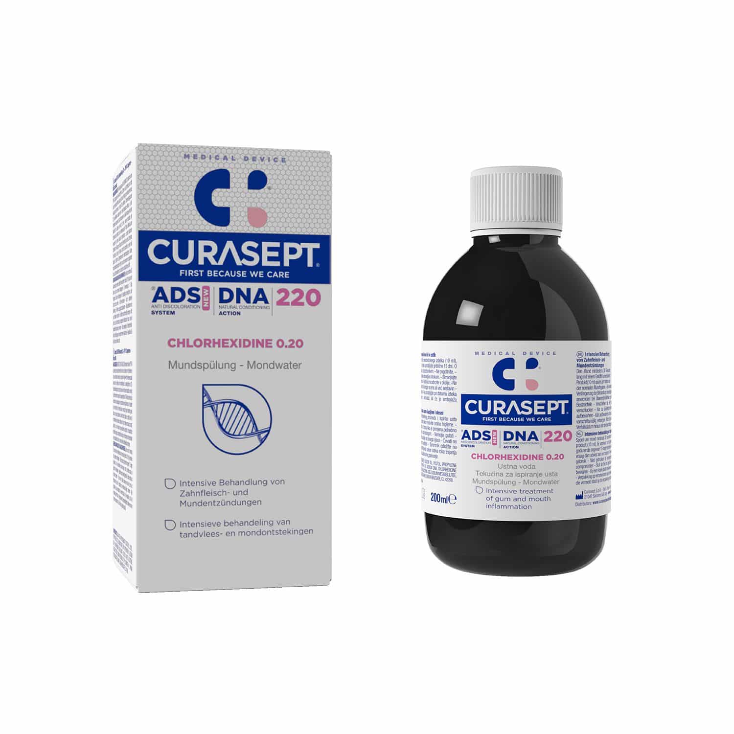 Curasept - ADS Mondspoeling 220 - 0,20% chloorhexidine 200 ml. - 8056746070007