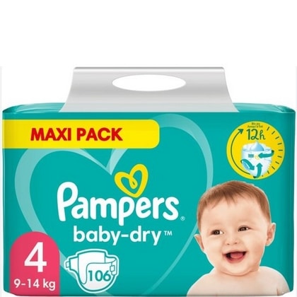 Pampers Baby Dry 4 – Maxi Pack 106 stuks 8006540463017