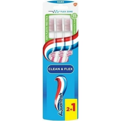 Aquafresh Tandenborstel – Clean & Flex Hard 2 +1 st. 5054563926203