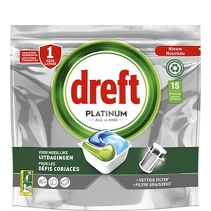 Dreft Vaatwastabs - All in One Platinum 15 stuks - 8006540421185