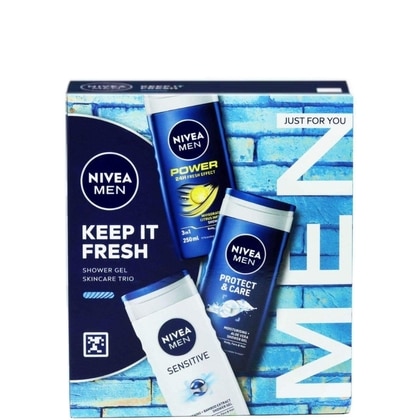 Geschenk Nivea - Men Keep It Fresh 3 x Douchegel Power, Senistive , Protect & Care 250 ml. - 5025970016030