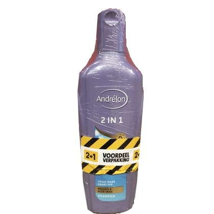 Andrelon Shampoo - 2 in 1 Meloen en Aloe Vera 300 ml. Promo pack 2+1. - 8720182808547
