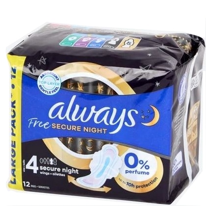 Always Maandverband – Secure Night 12 stuks - 8700216640848