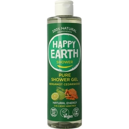 Happy Earth 100% Natural Douchegel - Bergamot Cedarwood 300 ml. - 8721008087184