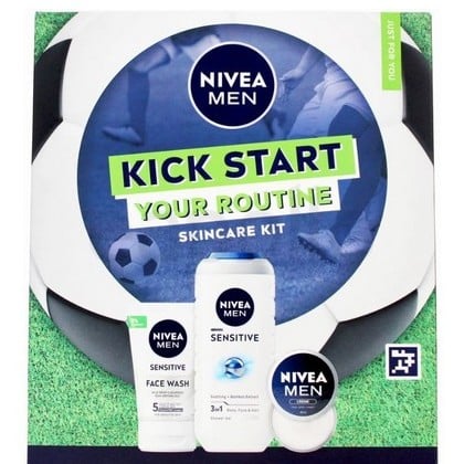 Geschenk Nivea Men - Kick Start Your Routine Skincare (Douchegel 250, Gezichtswas 100 ml, Creme 30 ml.) - 5025970017570