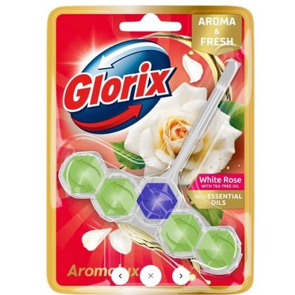 Glorix Toiletblok - Aroma & Fresh White Rose 55 gr. - 8720182905055