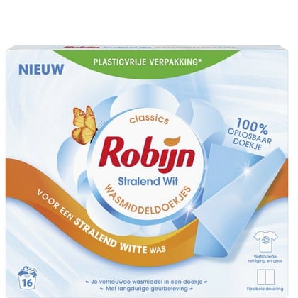 Robijn Wasmiddeldoekjes Wit 16 st. - 8720181264627
