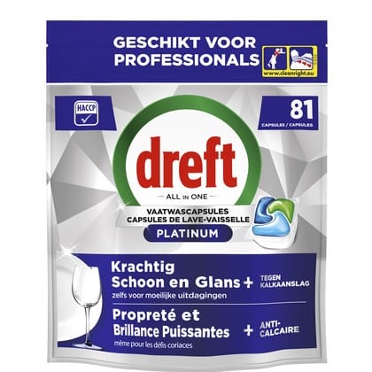 Dreft Vaatwastabs - All in One Platinum Regular 81 stuks - 8006530195737